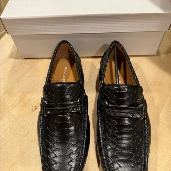 Donald J. Pliner Black Textured Loafers - Picture 8 of 8